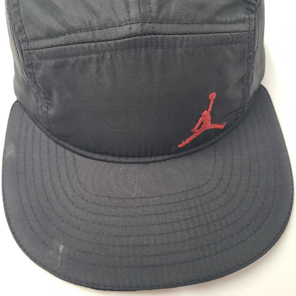 Youth Jordan Hat Strapback 5 Panel Black Red Air Jumpman Size 8-20 Basketball